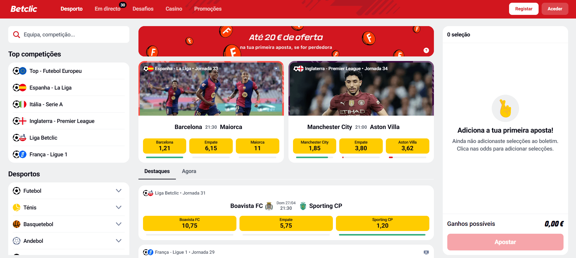 Desporto apostas Betclic