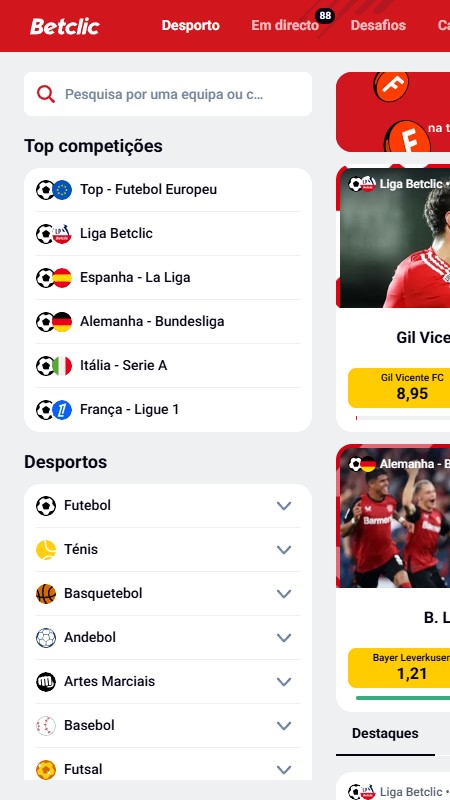 betclic sport selection