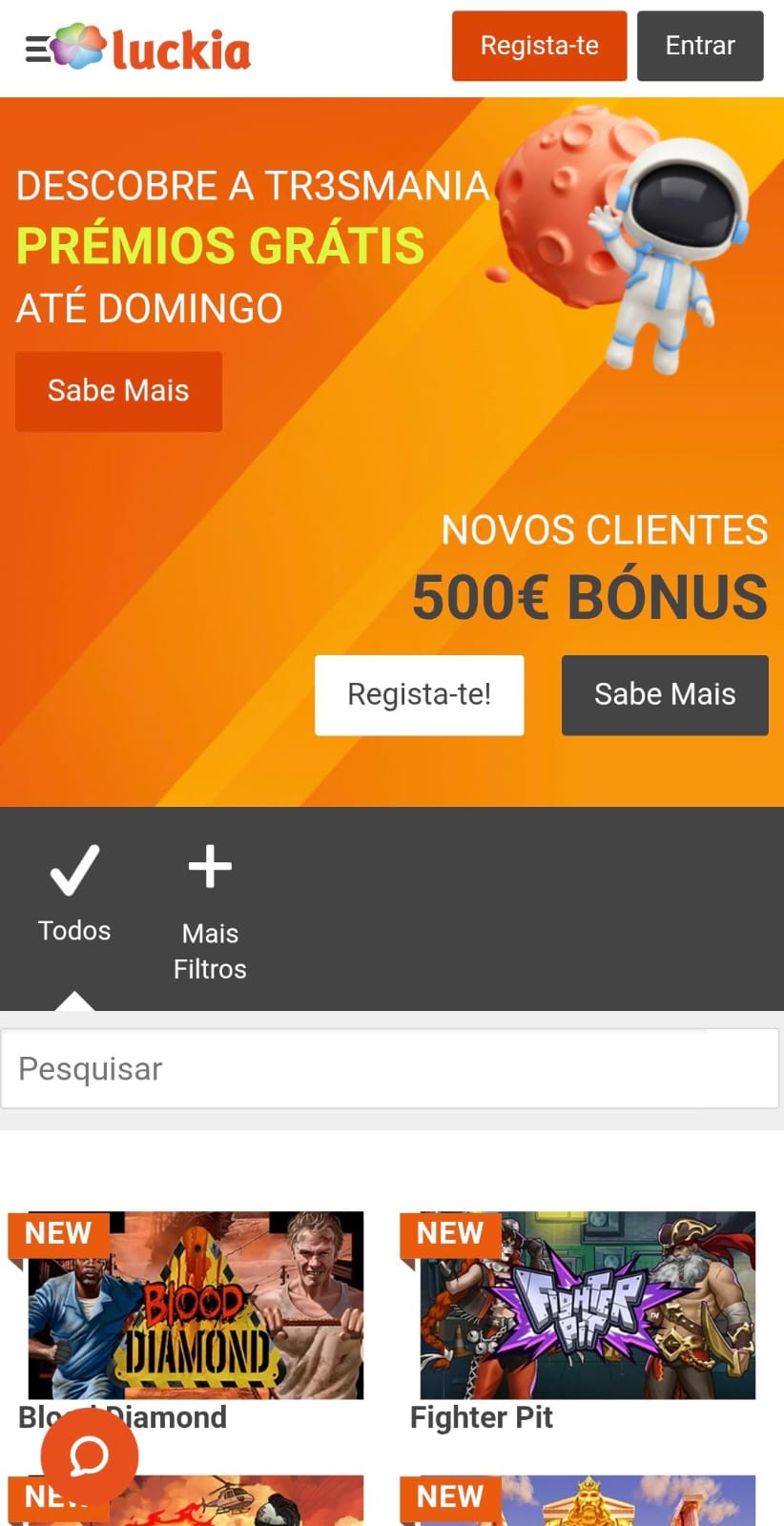 Homepage Luckia