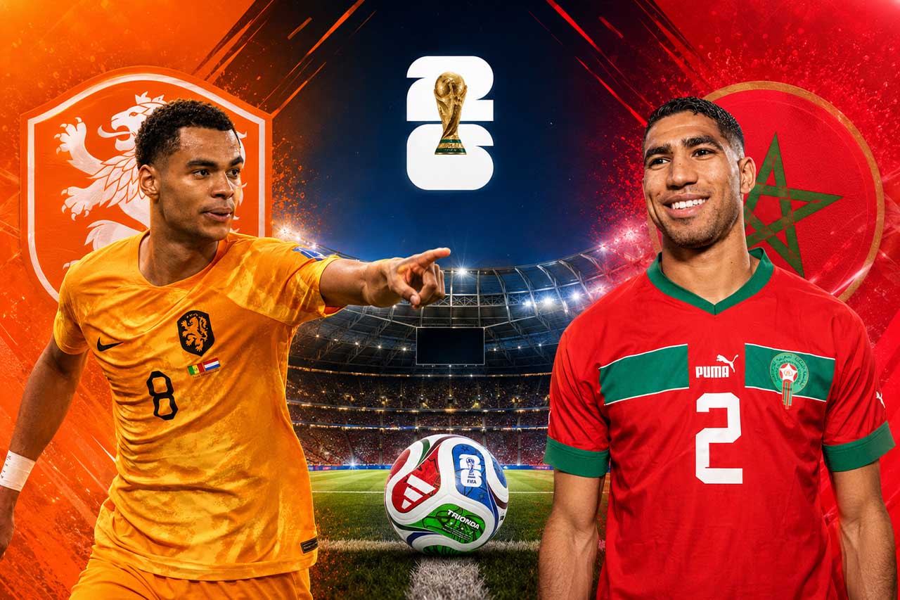 Jogadores em destaque Países Baixos vs Marrocos