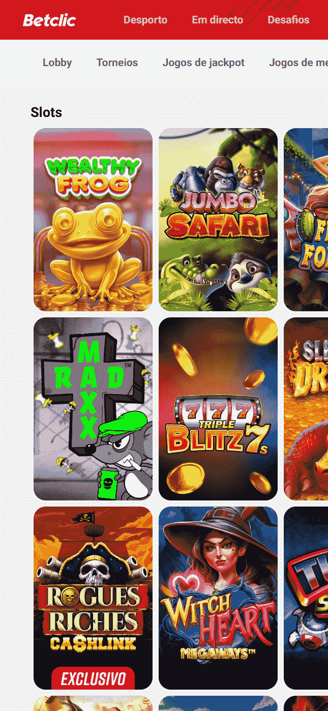 Jogos do Betclic Casino móvel