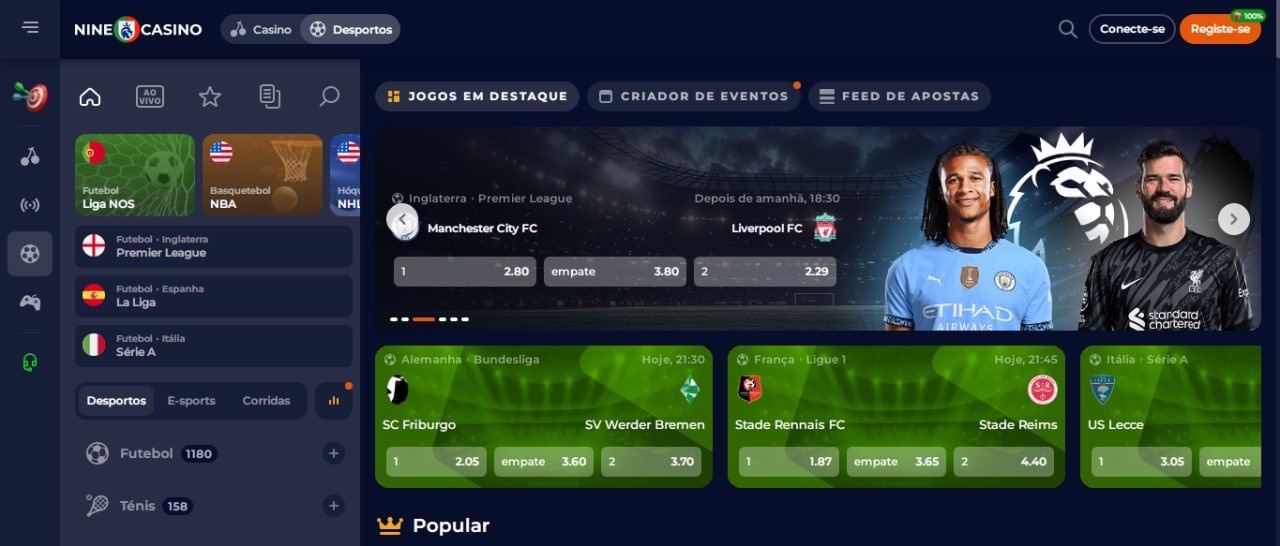 NineCasino casas de apostas em Portugal