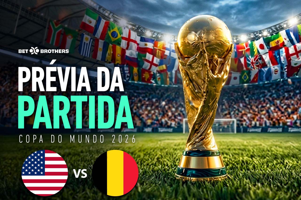 Jogo dos oitavos de final entre EUA e Bélgica.