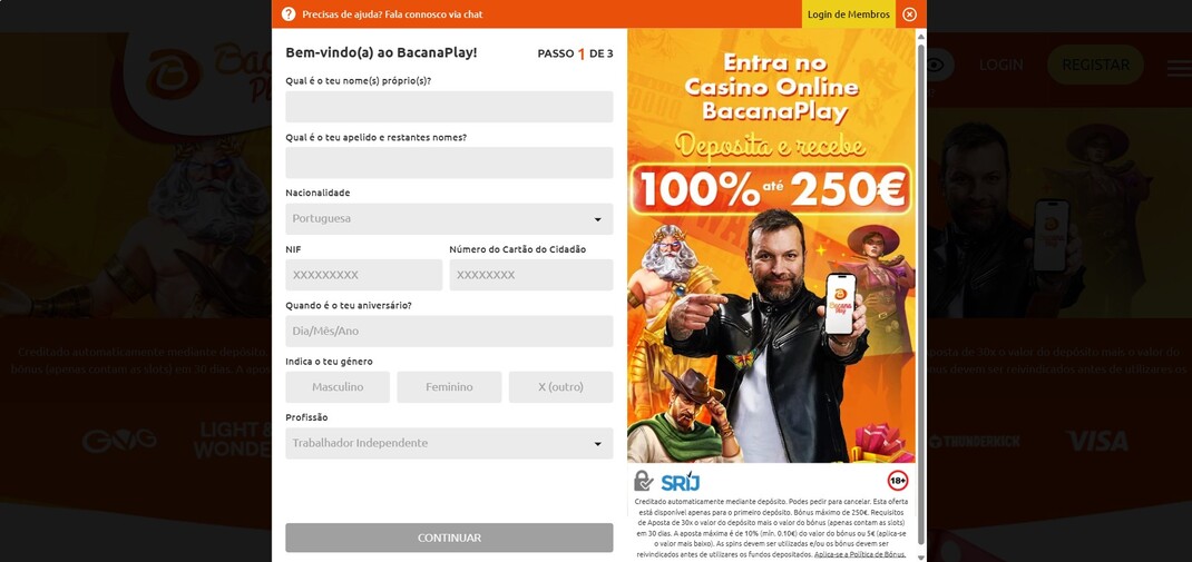Registo Bacanaplay