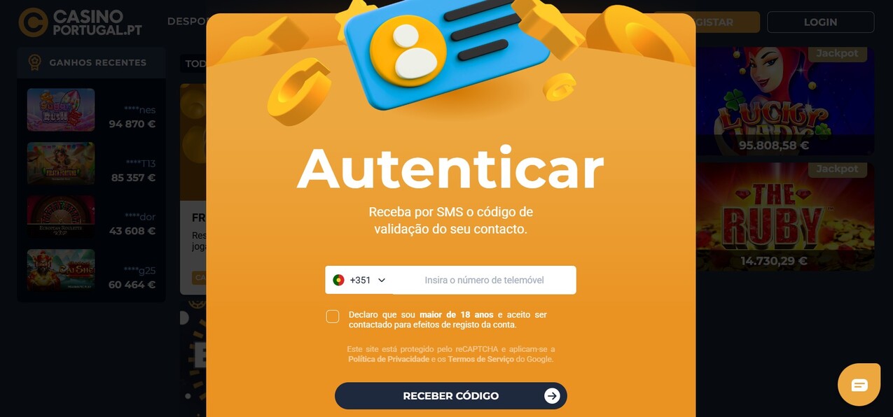 Registo CasinoPortugal